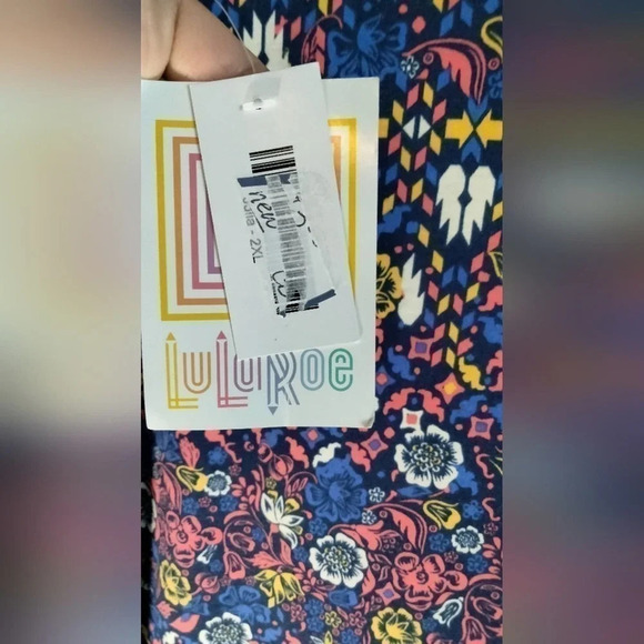 LuLaRoe Women's Sz 2XL Flower Colorful Knee Length Dress (New) - Picture 7 of 9